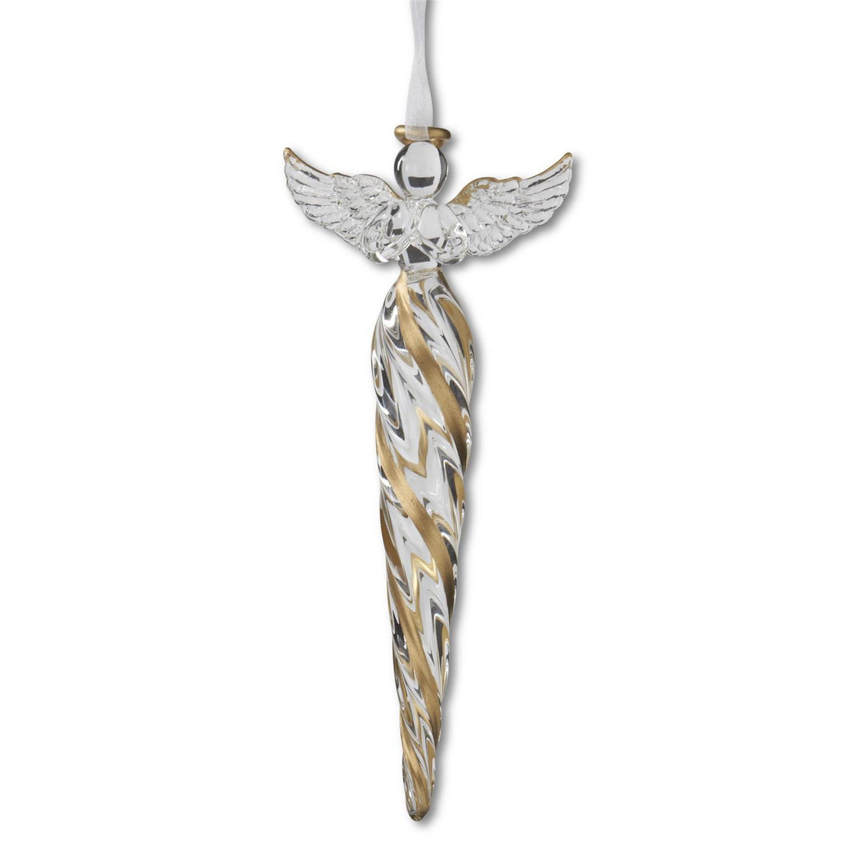 8" Glass Angel Icicle Ornament