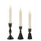 Zora Forged Candlestick, Black