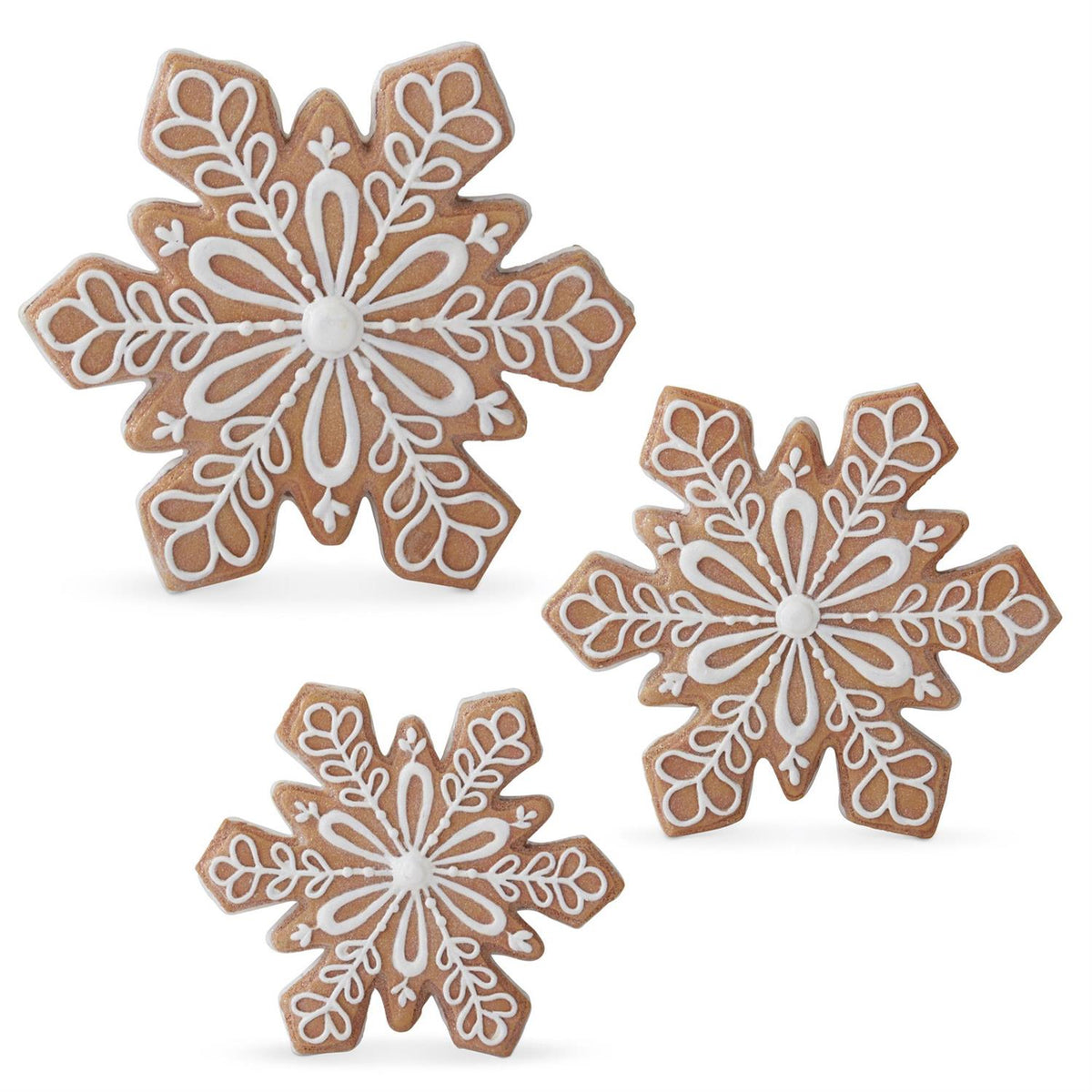Gingerbread Snowflake Décor with White Icing Detail