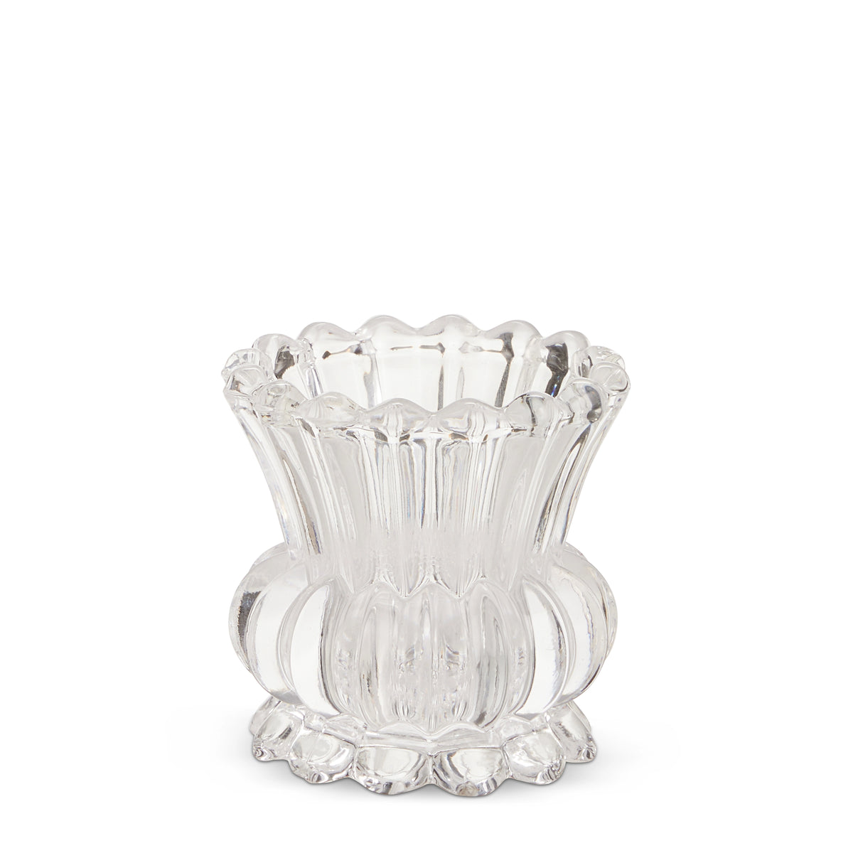 3.5" Clear Ruffle Candle Holder