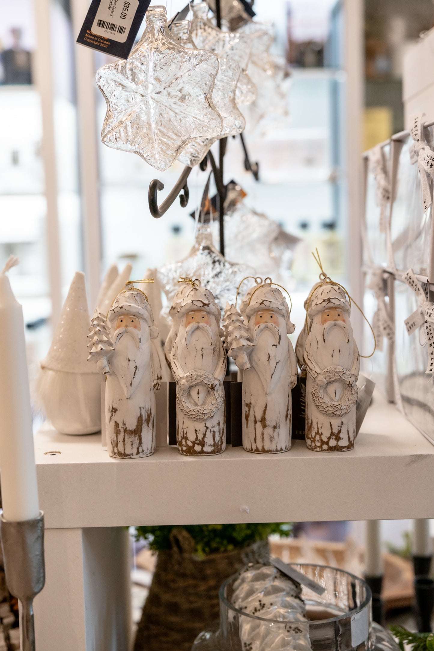 5" Natural Santa Ornament