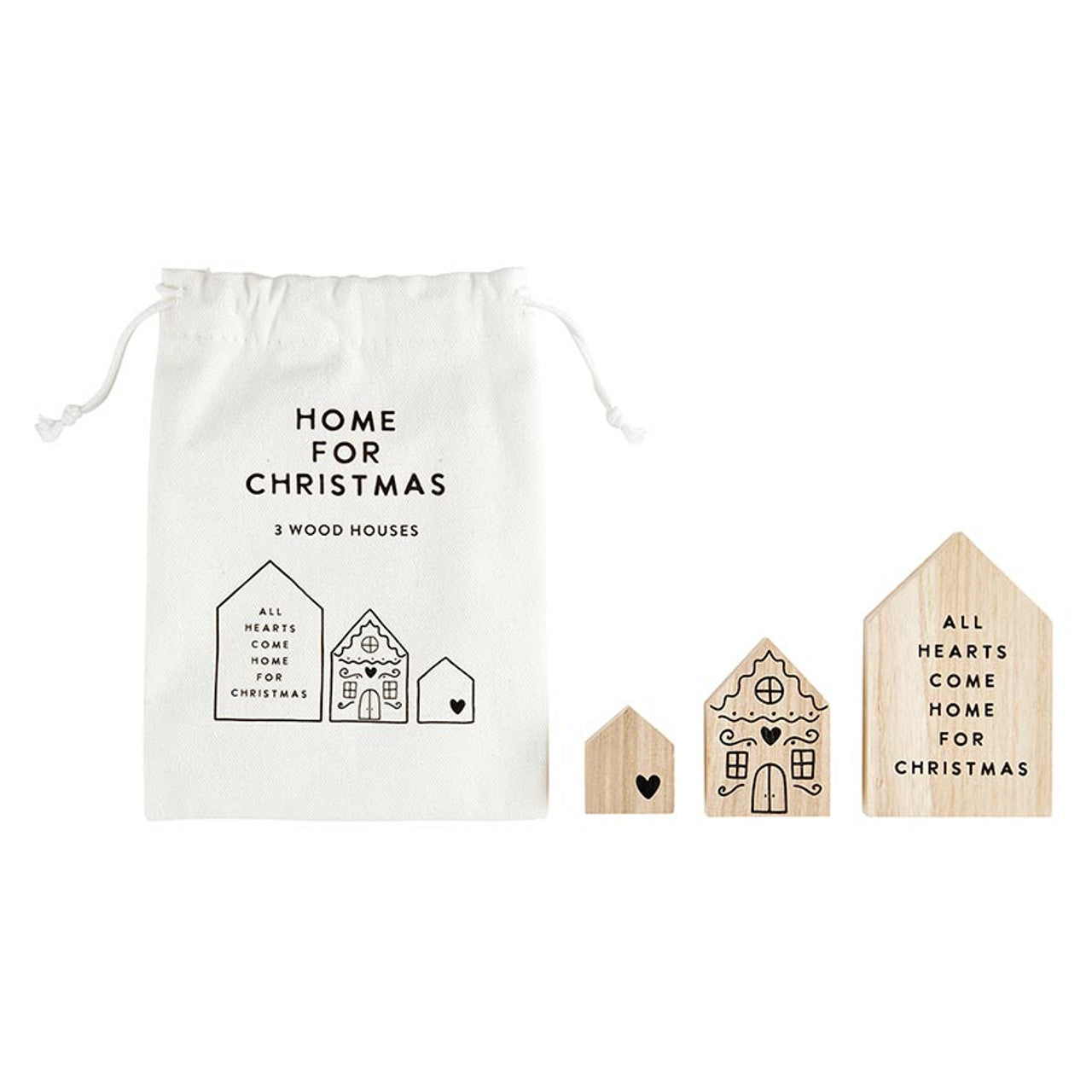 Paulownia Wood Houses - Set of 3