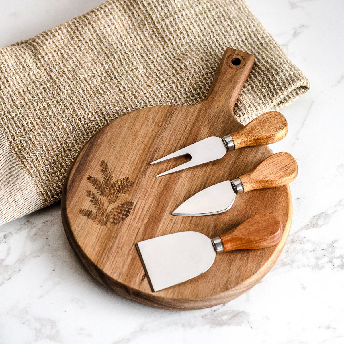 Pinecone Cheese Board & Knife Set