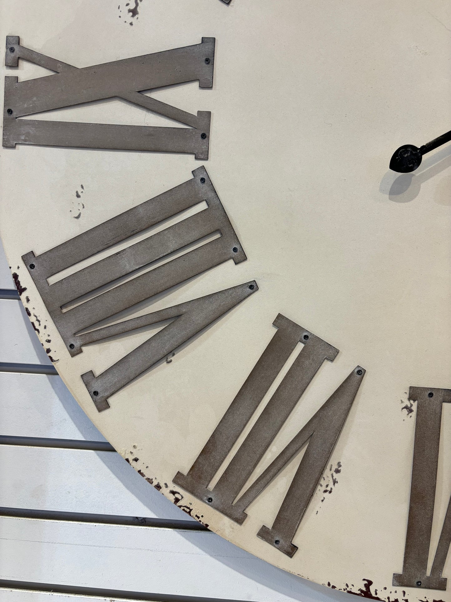 36" Round White Wood Roman Numeral Clock