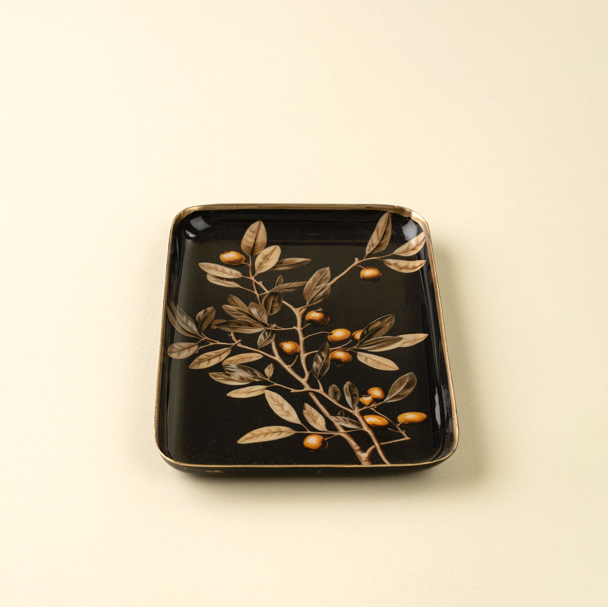 Golden Olive Decorative Enameled Tray