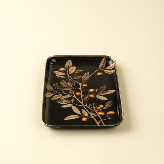 Golden Olive Decorative Enameled Tray