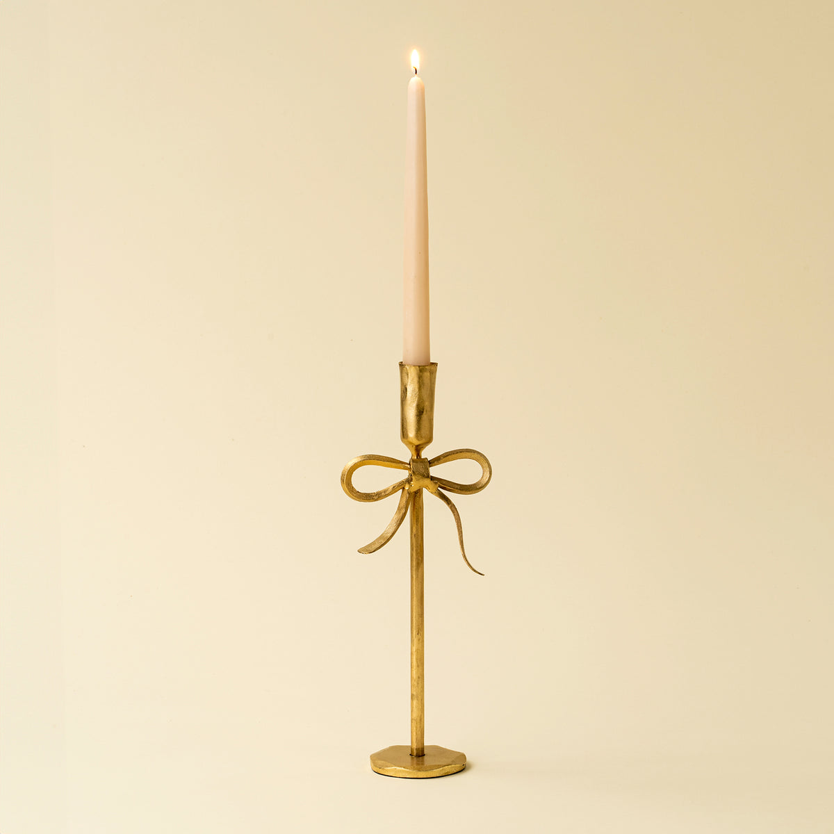 Gold Forged Bow Candlestick
