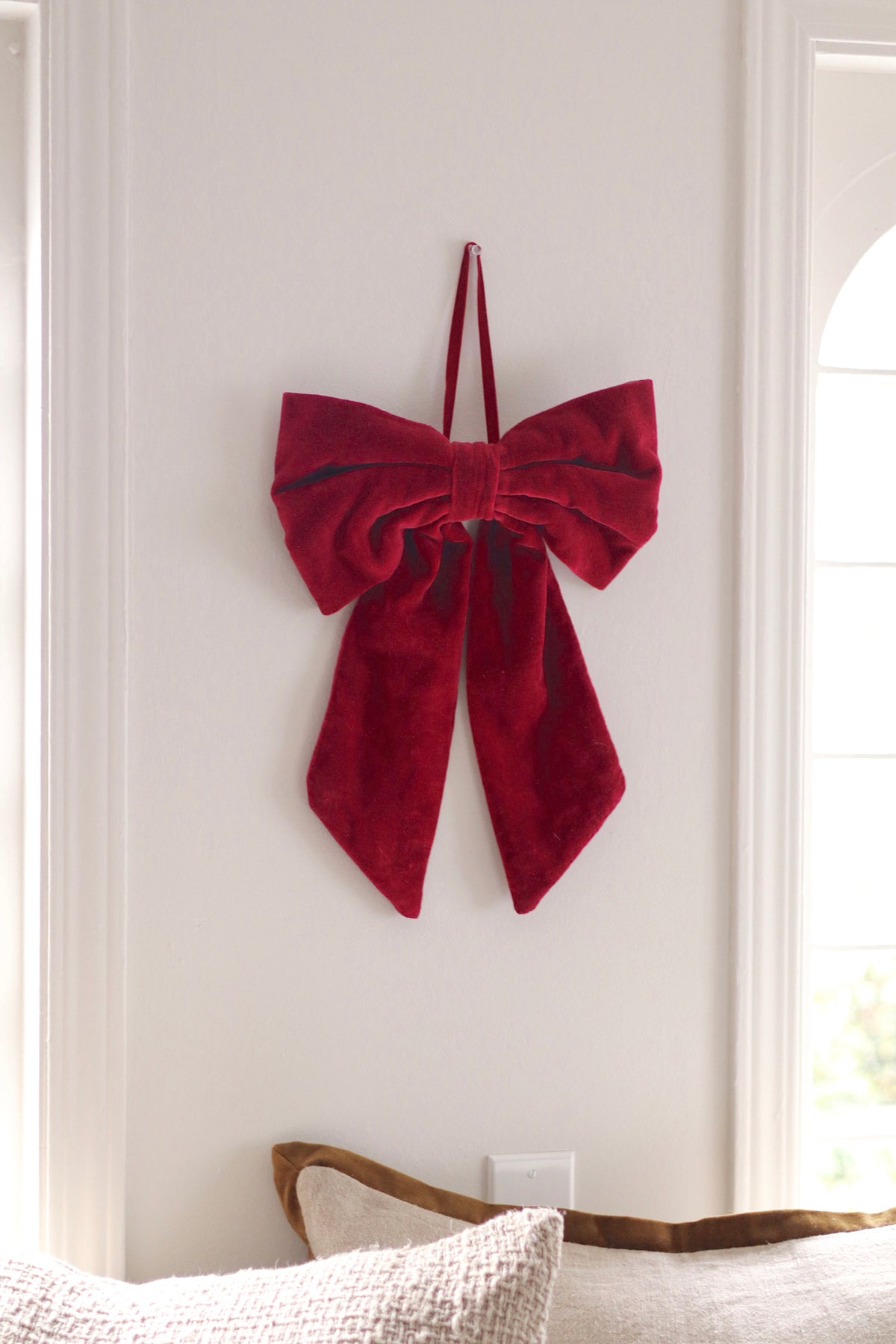 Red Velvet Hanging Bow