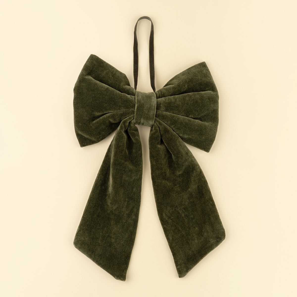 Green Velvet Hanging Bow