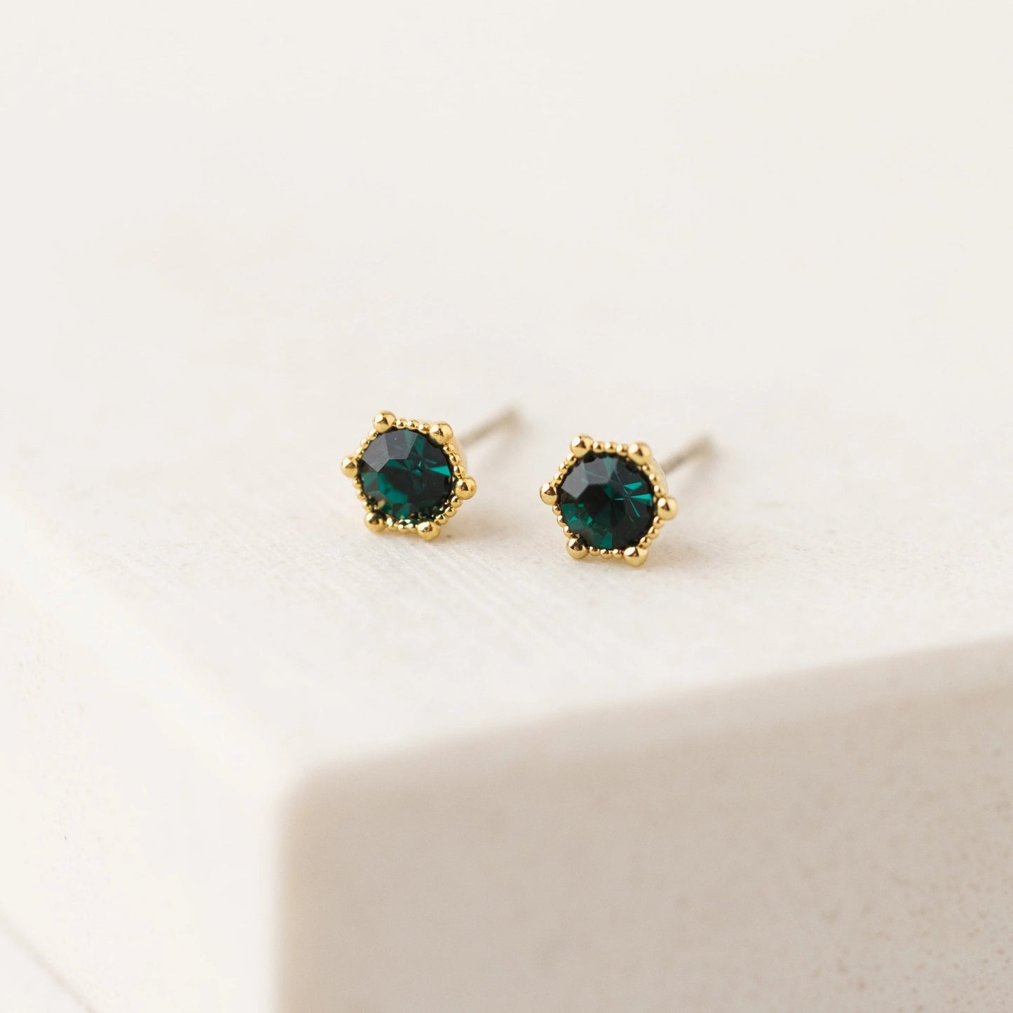 Astrid Stud Earrings - Emerald