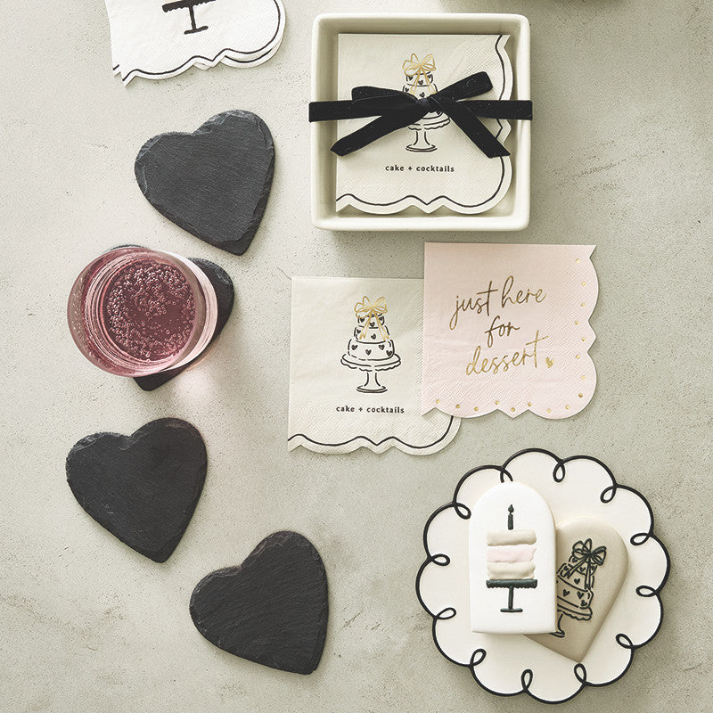 Heart Slate Coasters - Set of 4
