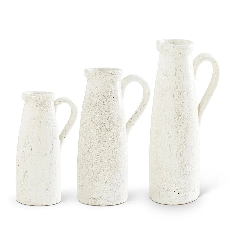 Ceramic Cream Crackled Pitchers