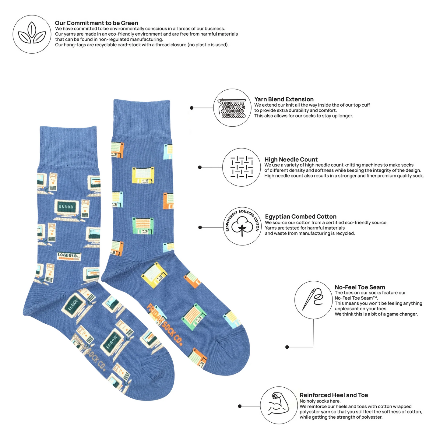 Men's Floppy Disk & Old Computer Socks