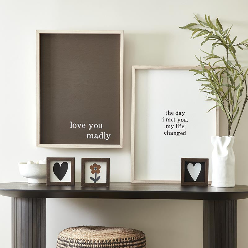 Mini Wood Sign - Black Heart