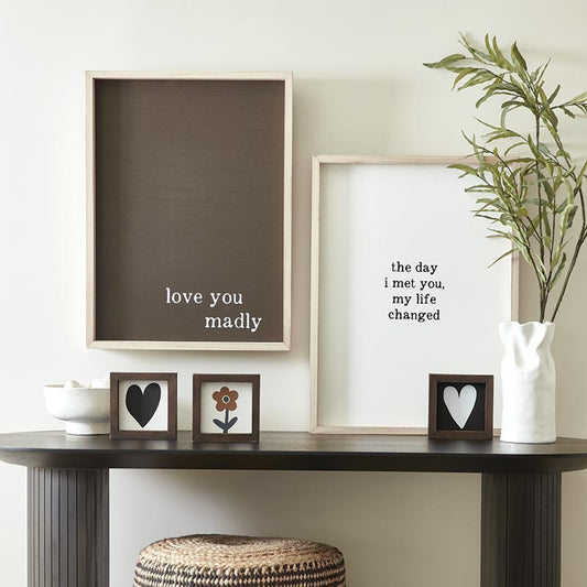 Mini Wood Sign - Black Heart