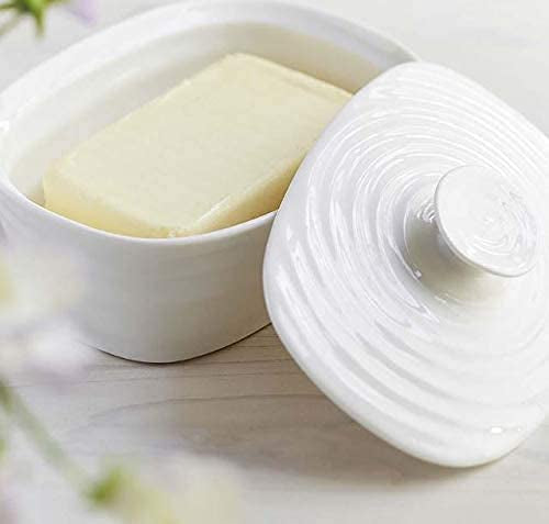 White Covered Butter Dish