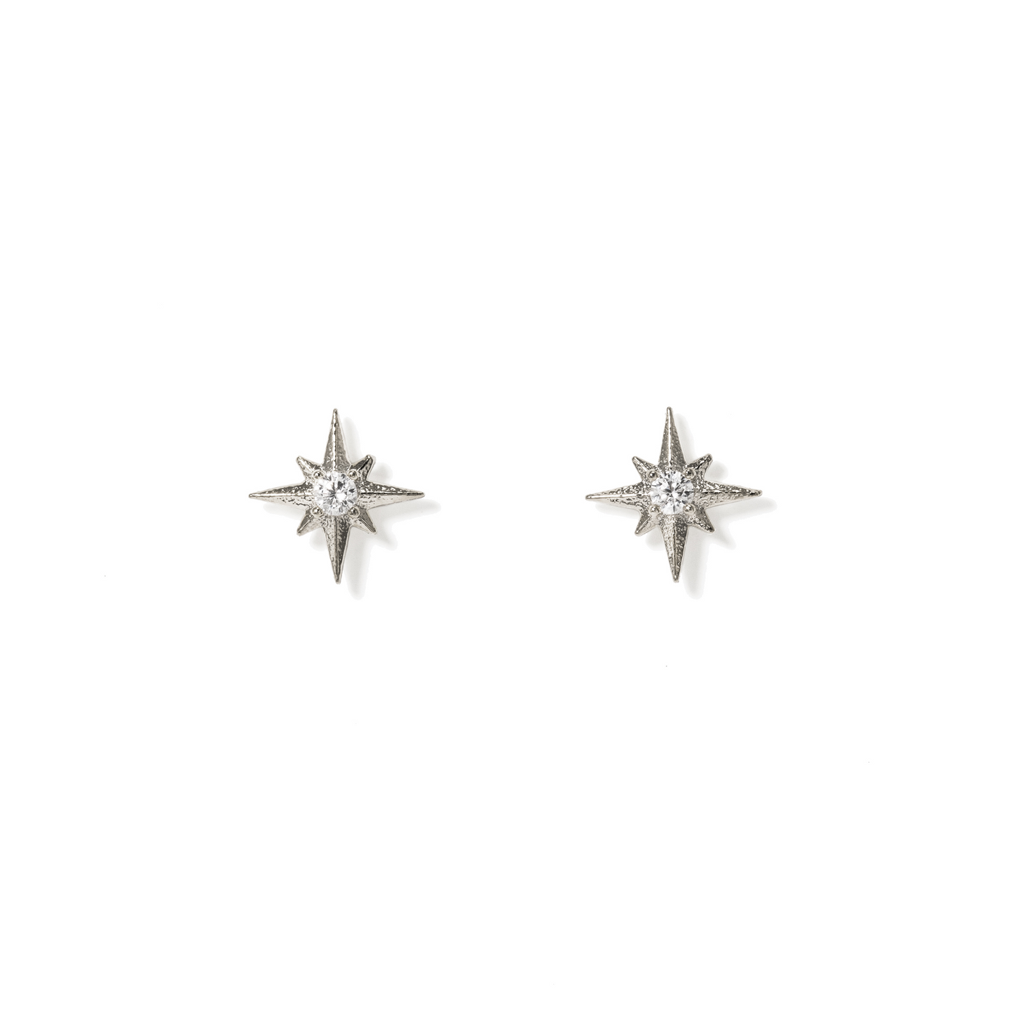 Lone Star Stud Earrings - Silver