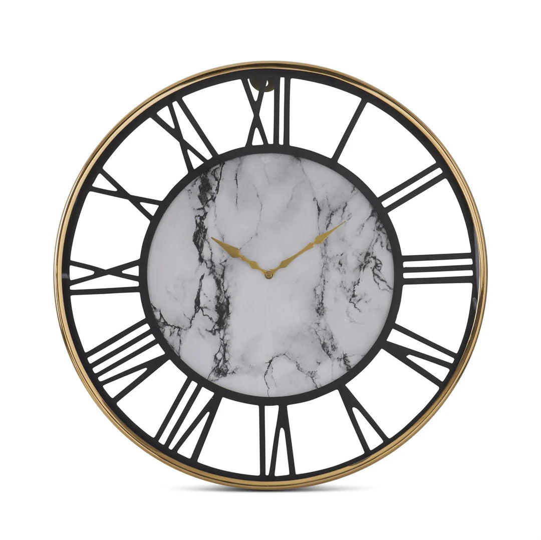 Gold & Black Metal Framed Clock