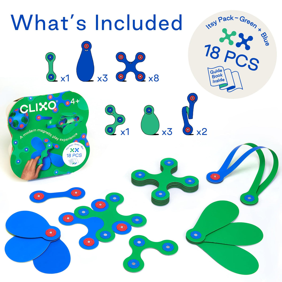 Clixo Itsy Pack - Blue/Green