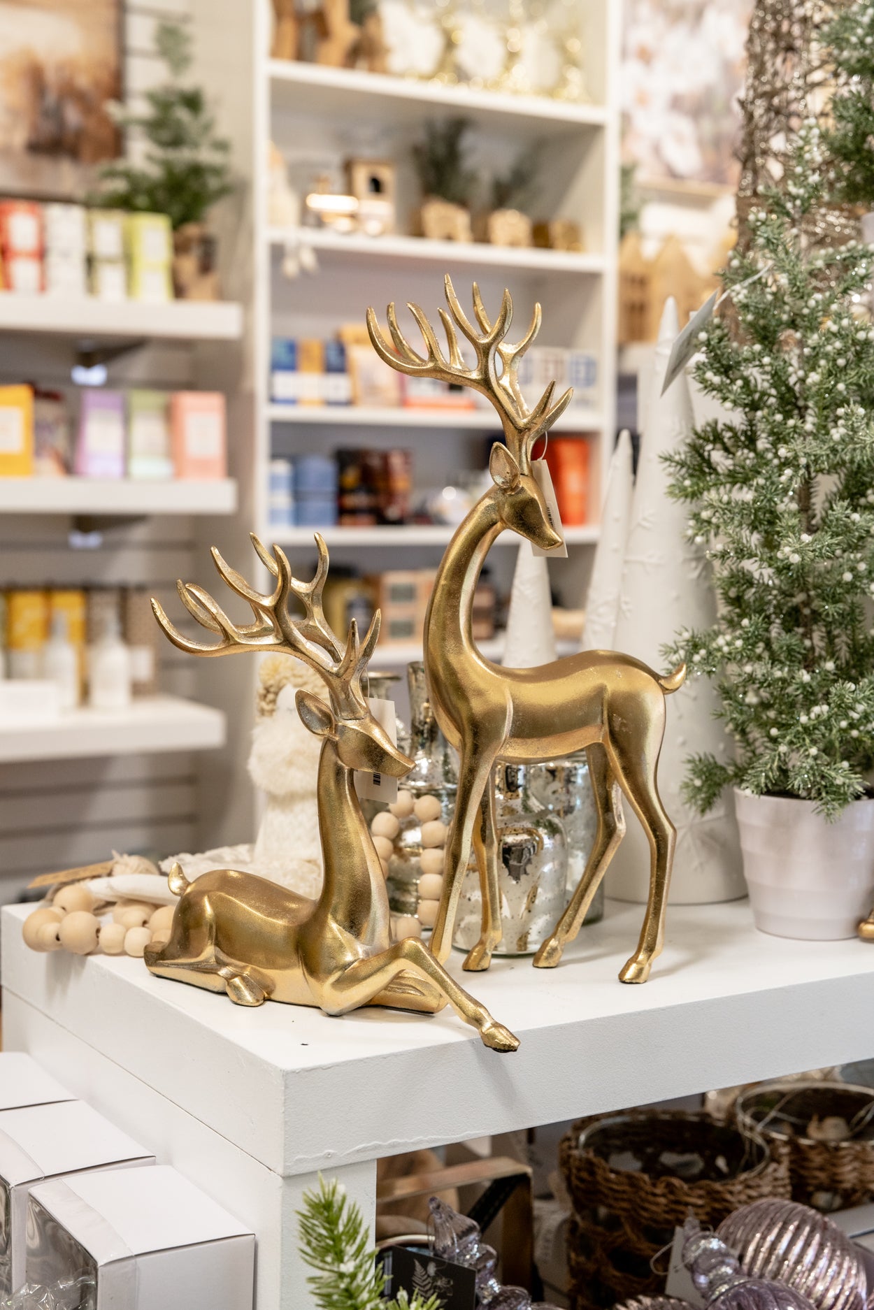 14.5" Gold Deer Figurine