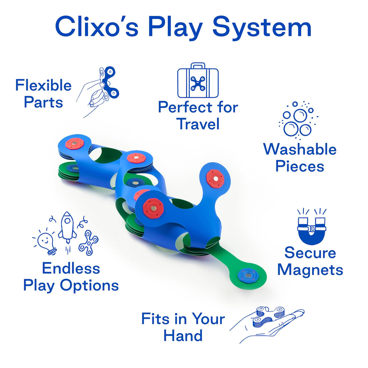 Clixo Itsy Pack - Blue/Green