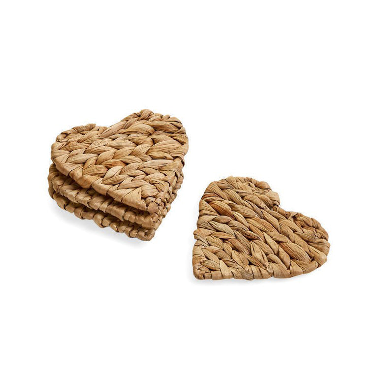 Heart Shaped Hyacinth Coasters Set of 4
