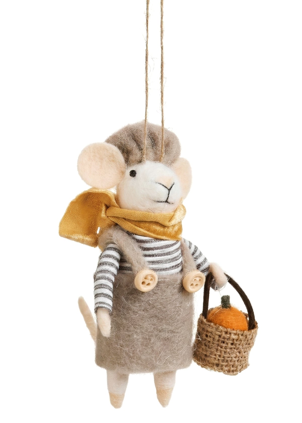 Harper the Harvest Mouse Ornament with Pumpkin Basket