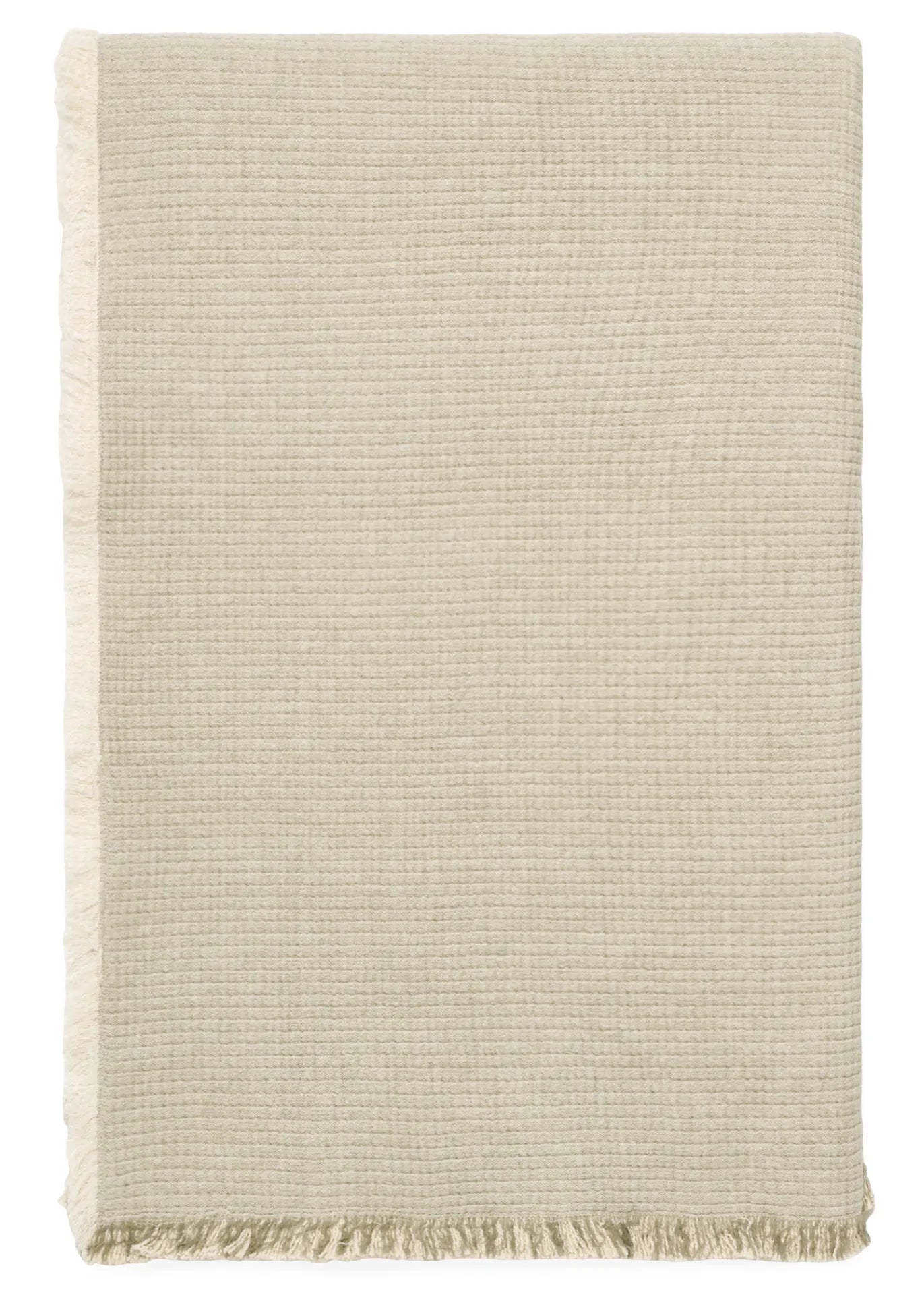 Reversible Sage-Beige Cotton Blanket