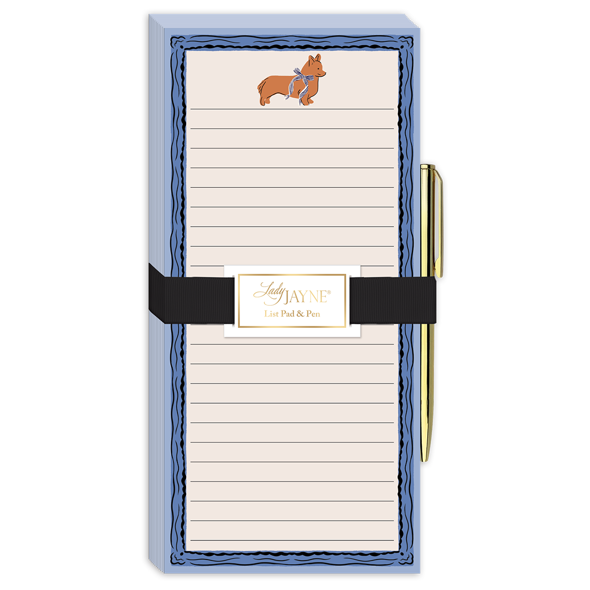 Corgi Magnetic List Pad with Pen