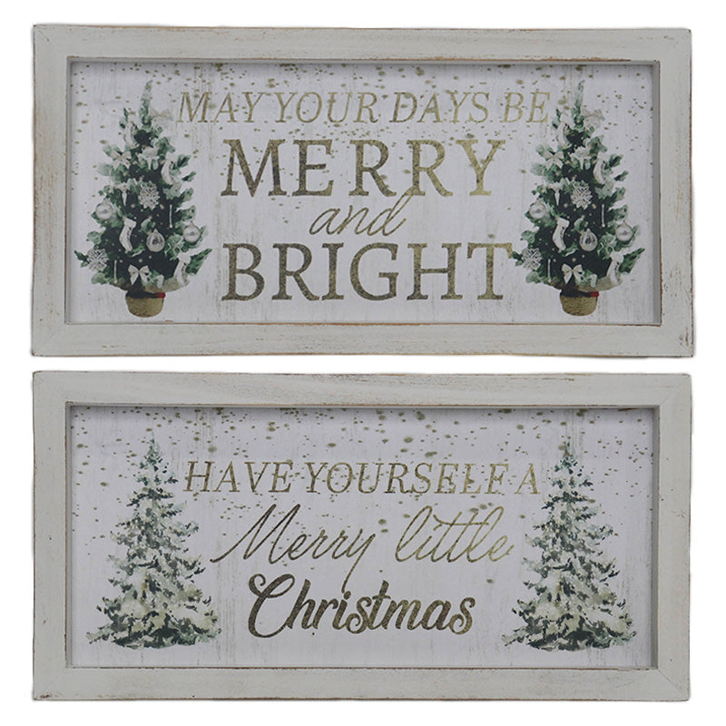 Framed Christmas Tree Sign, 12 × 6 inches