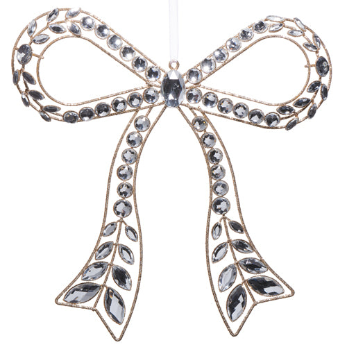 10.5" Clear Jewelled Bow Ornament