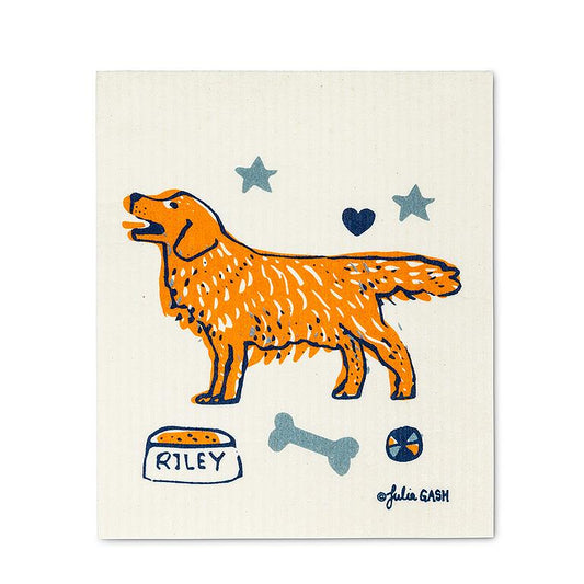 Set Of 2 Swedish Dishcloths Dog Design