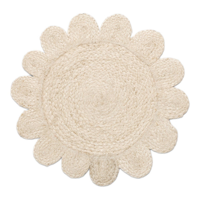 Jute Scalloped Edge White Placemat
