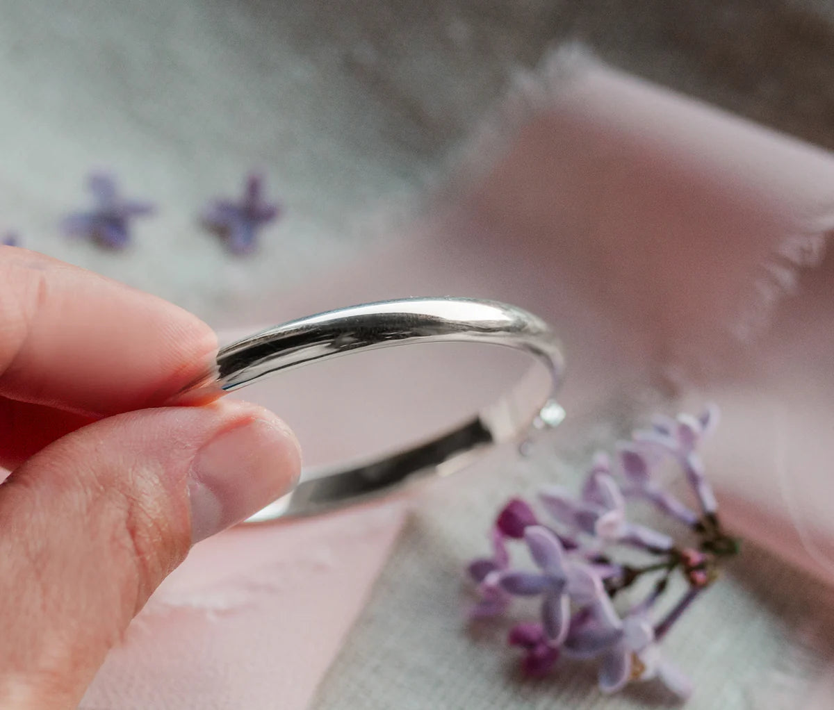 Sterling Silver Baby Bangle Bracelet for Kids