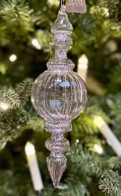 Amethyst Blown Glass Finial Ornament