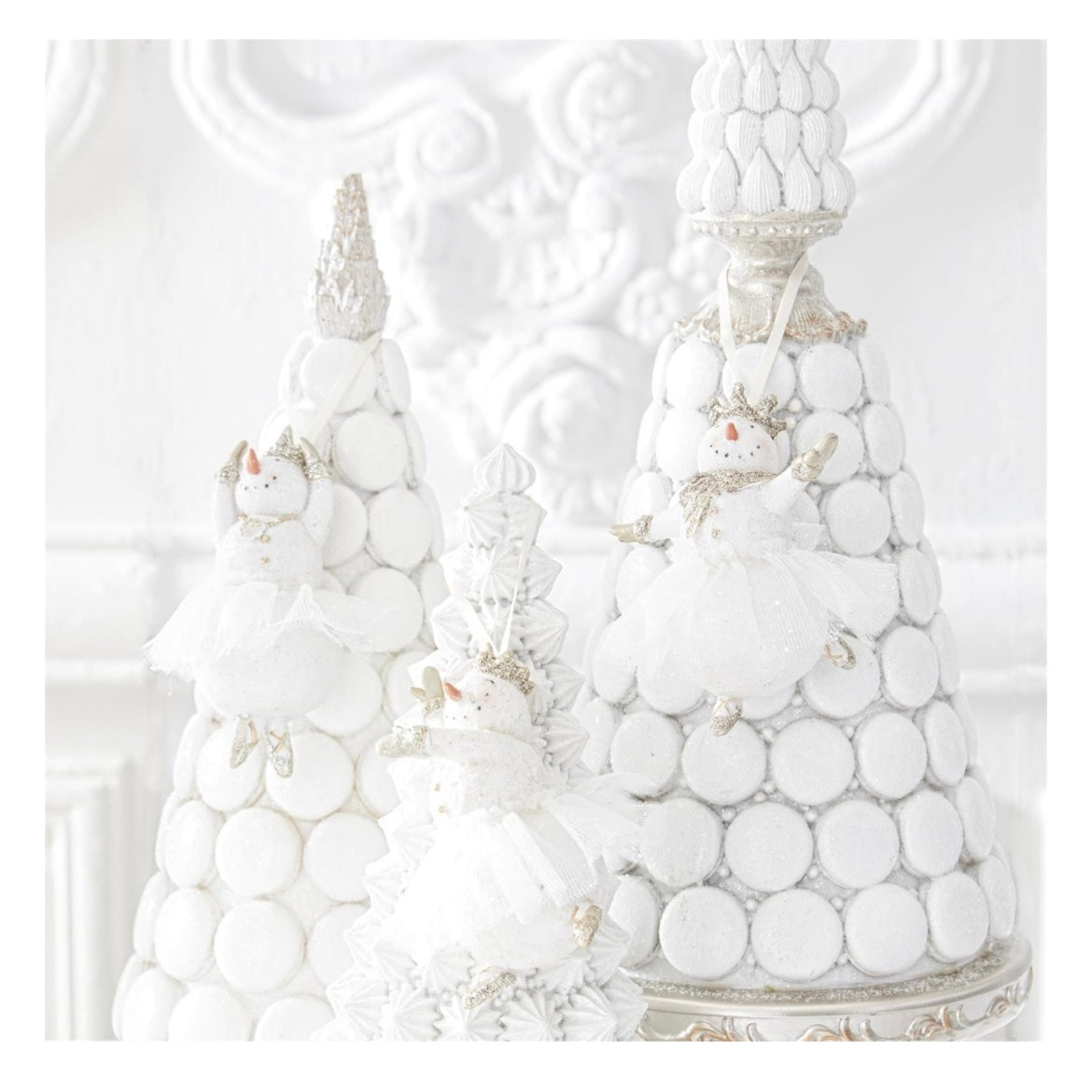 Glittered Snow Lady Ballerinas with Tulle Tutu Ornament