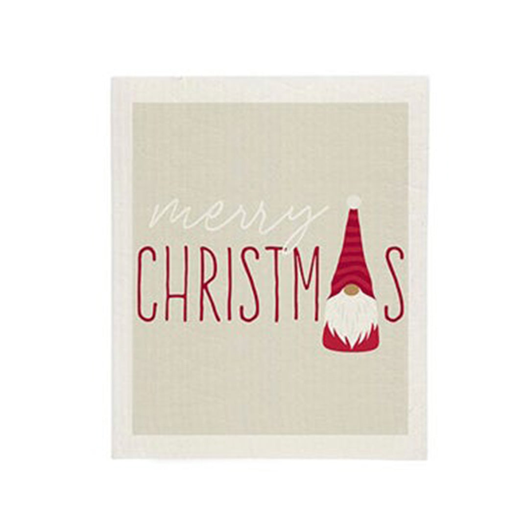 Merry Christmas Gnome Swedish Sponge Cloth