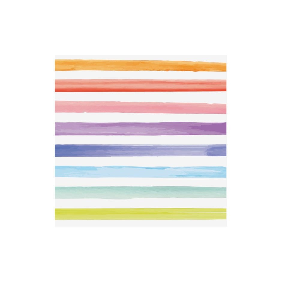 Rainbow Stripes Cocktail Napkin 20 Pack