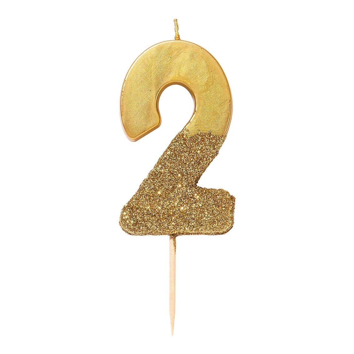 We Heart Birthdays Glitter Candle - Gold