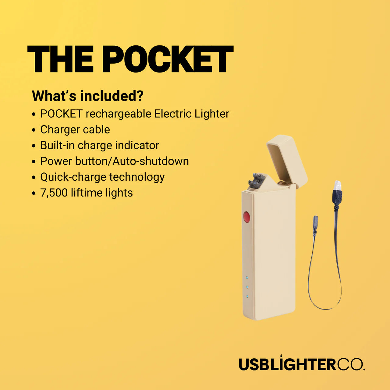 Pocket Electric Arc Lighter - Gold