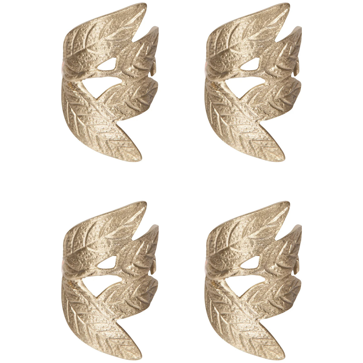 Frond Metal Napkin Rings Set of 4