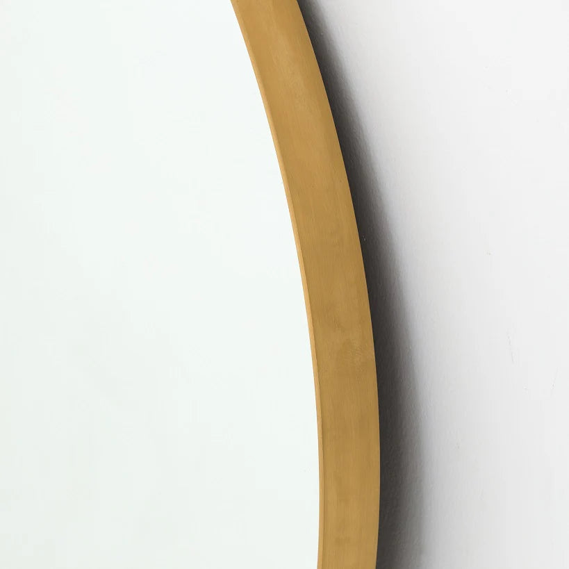 47" Round Antique Brass Mirror