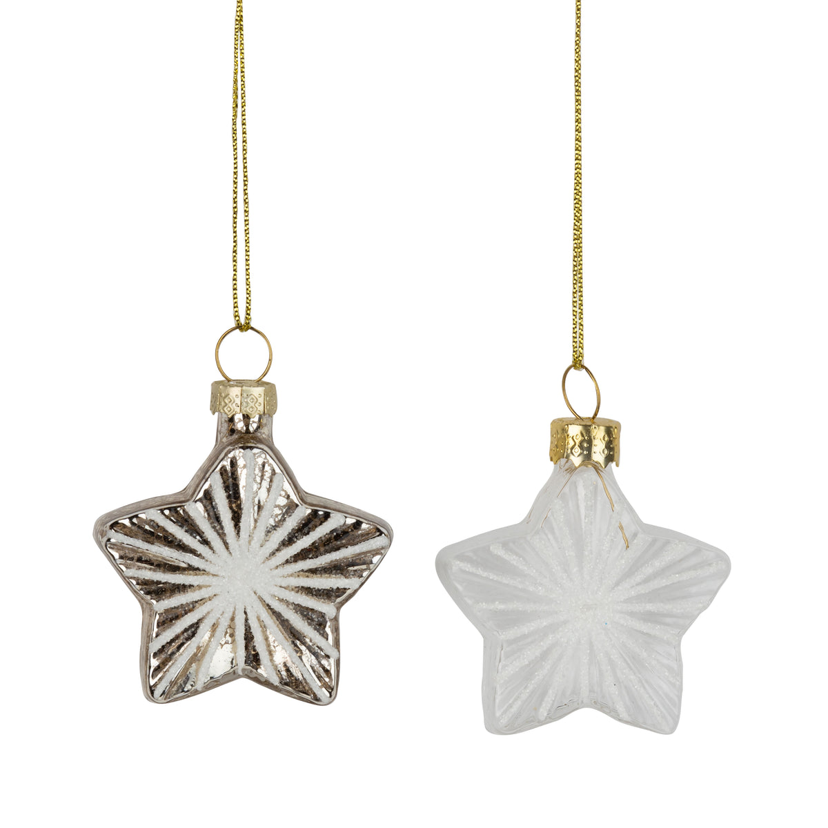 Mini Glitter Glass Star Ornament