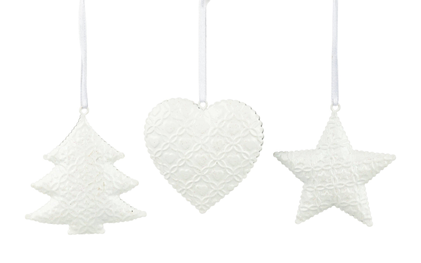 Embossed Silver Ornaments (Assorted)