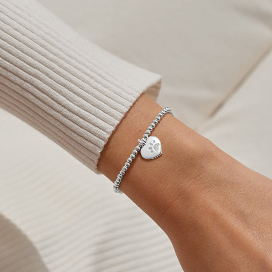A Little 'Pets Leave Pawprints On Our Hearts' Bracelet In Silver Plating