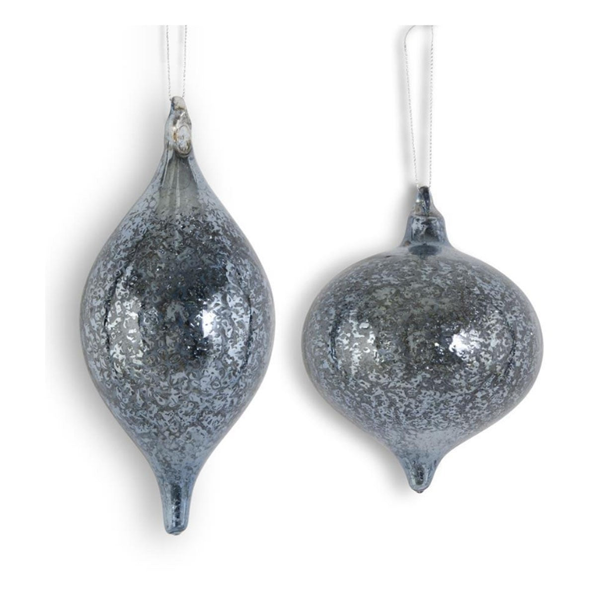 Ornament Dark Blue Mercury Glass Onion & Finial