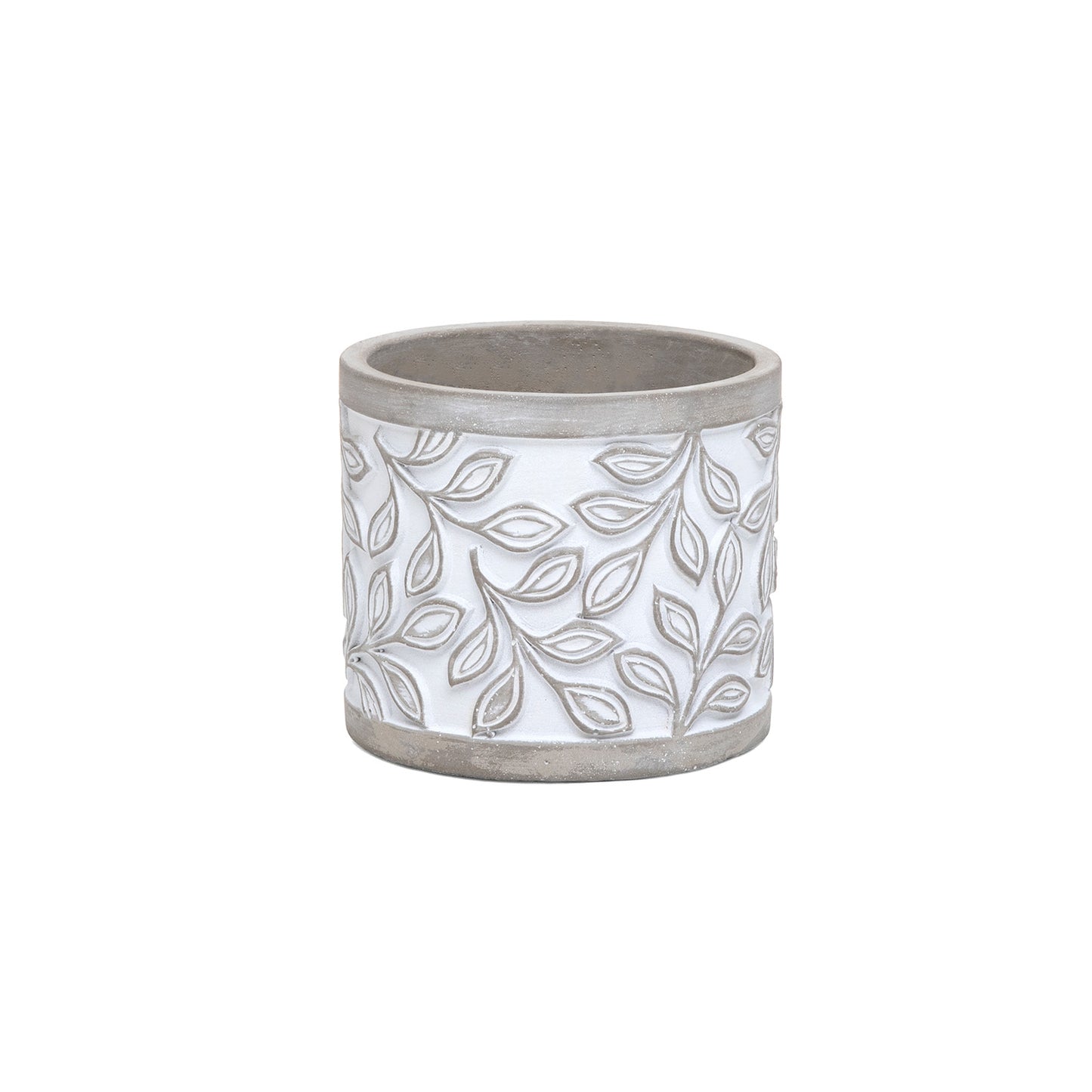 Laurel Leaf Concrete Pot - Small