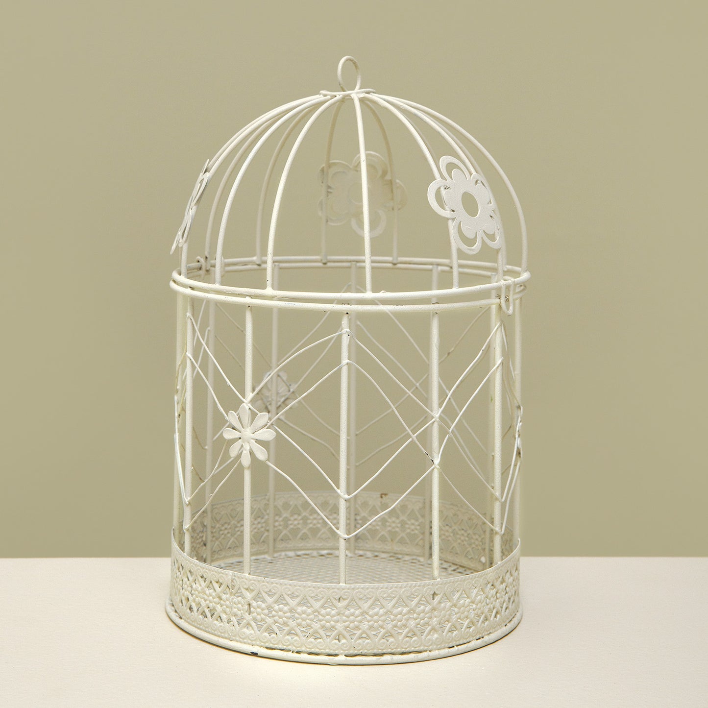 Bird Cage With Flower Motif