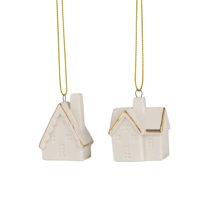 2" White Ceramic A-Frame House