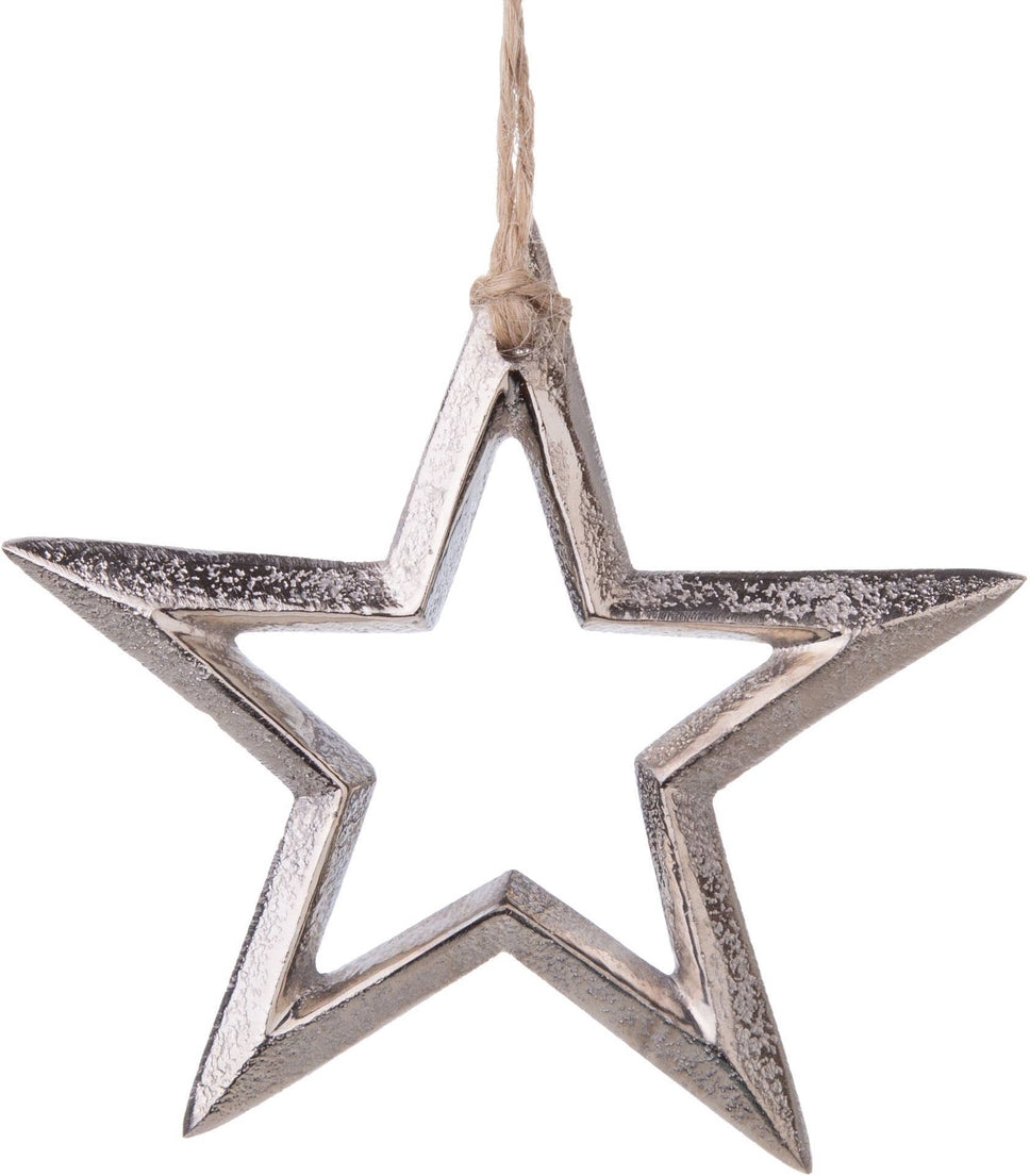 4" Cast Metal Silver Star Ornament
